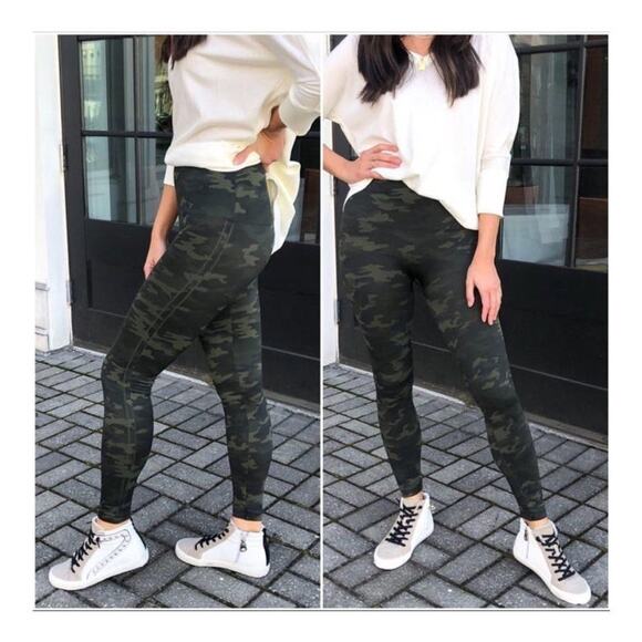 Spanx Look at Me Now High Rise Green Camo Leggings Size XS - Picture 7 of 11